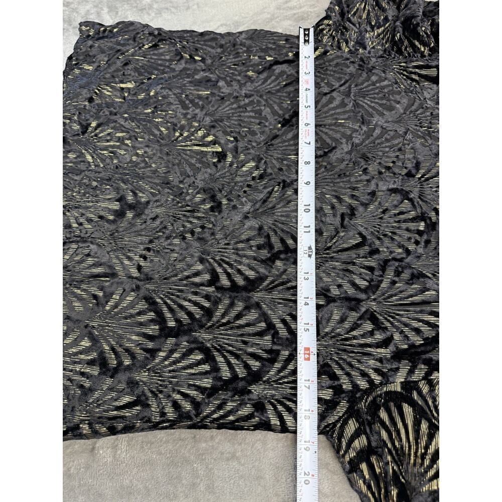 Alice + Olivia Black Metallic Art Deco Blouse Small 3/4 Sleeve Party Top - Picture 7 of 12